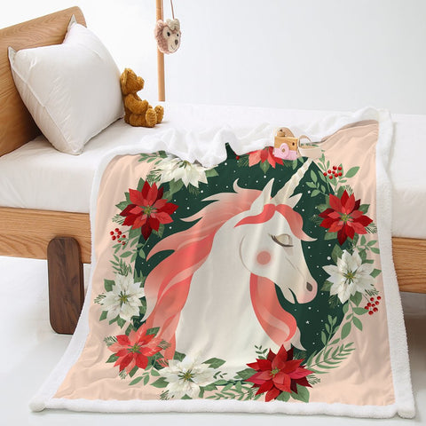 Cute Unicorn Blanket Cartoon Soft Warm Fluffy Blanket Medium 150 X 120 CM