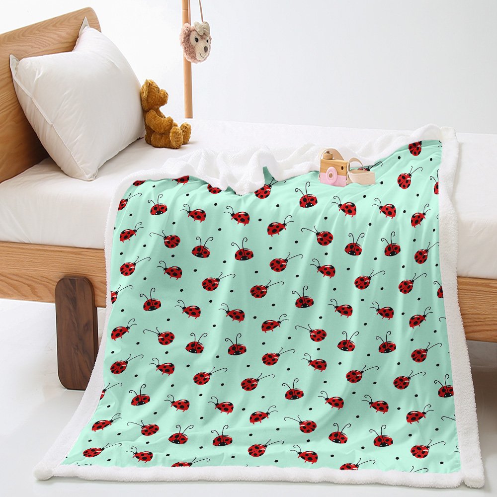 Soft Fluffy Blankets Insect Pattern Fleece Plush Blankets Kids Adult for Bed Couch Chair Living Room